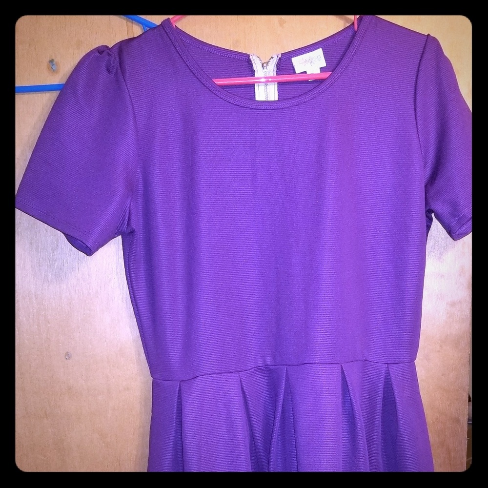 Solid purple knee length dress